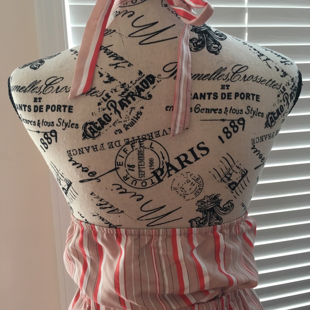 🆕 NWT Kaari Blue Striped Halter Dress - Picture 6 of 8